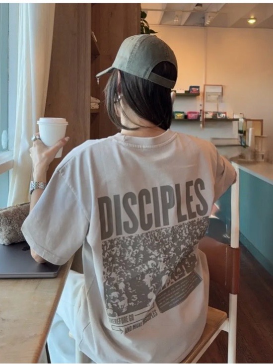 Elevated Faith Tops - Elevated Faith Disciples Graphic Tee in Light Beige.